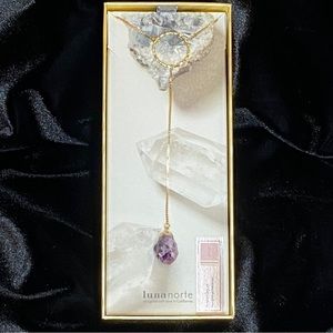 LUNA NORTE Amethyst Drop Necklace *NIB*